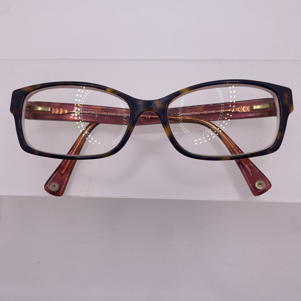 Coach Eyeglasses Women FRAME ONLY HC6040 Brooklyn 52-16-135 Tortoise Pink 005